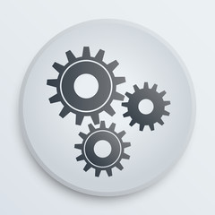 Vector simple icon with technology gears symbol