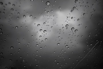 Water drop with cloud on sky