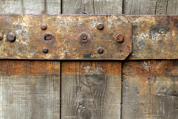 Details of an old wooden barrel