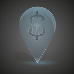 Glass icon on the map markers.