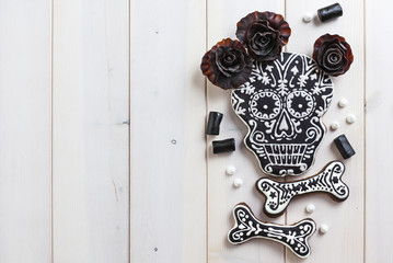 Homemade skull cookies for Halloween