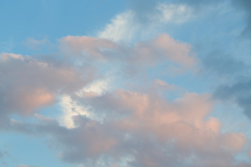 beautiful sunset clouds in the blue sky