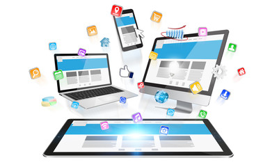 Modern digital tech device collection