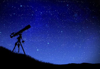 Telescope watching the wilky way