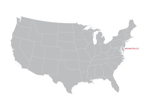 vector map of United States with indication of Rhode Island