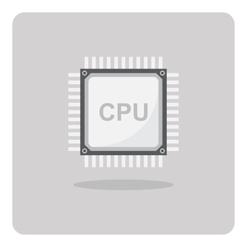 Vector of flat icon, cpu chip for computer on isolated background