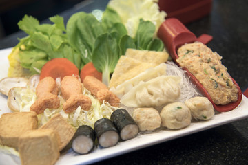 Prepare meat and vegetables Cooking   