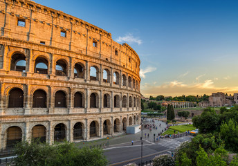 Fototapeta na wymiar sunset at Colosseum - Rome - Italy