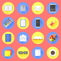 Vector set of flat style icons