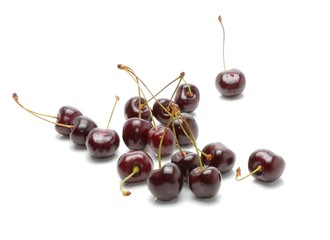 cherries on a white background