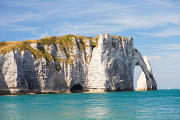 Fototapeta na wymiar Etretat cliff, natural arch Normandy, France, Europe.