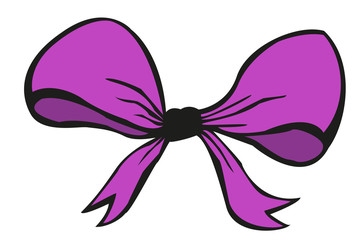 Pink bow pinctere isoleted by white background