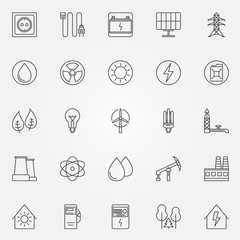 Energy and power icons