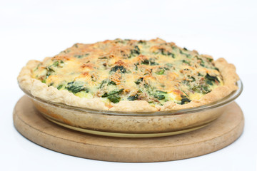 Quiche lorraine de espinaca y atún horneado