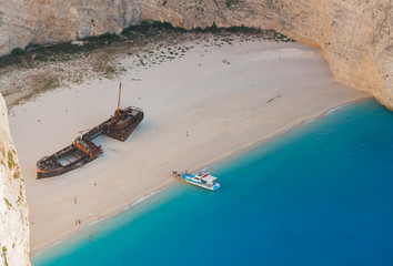 Amazing Navagio Beach in Zakynthos Island, Greece