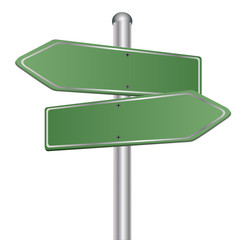 blank signs pointing in opposite directions