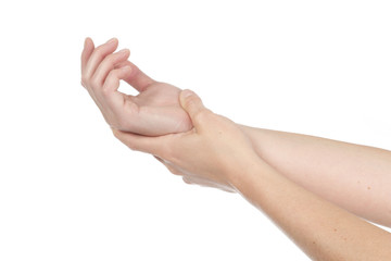 femme ayant mal au poignet