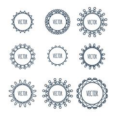 Logo collection. Round Ornament Pattern. 