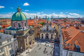 Fotobehang De stadshorizon van Praag - Tsjechische Republiek © Noppasinw