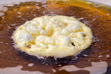 Frying cake dough