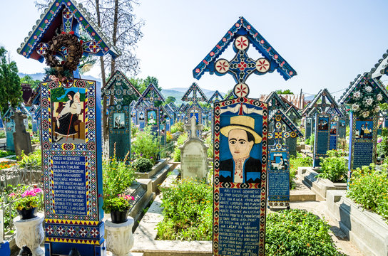 SAPANTA, MARAMURES, ROMANIA - 9 AUGUST, 2015. The merry cemetery of Sapanta, Maramures county, Romania.