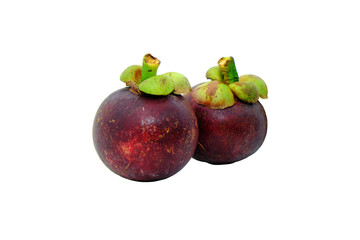 Fresh Mangoesteen over white background.
