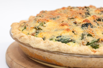 Quiche lorraine de espinaca y atún horneado