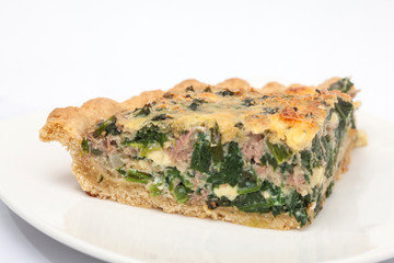 Tajada de Quiche lorraine de espinaca y atún