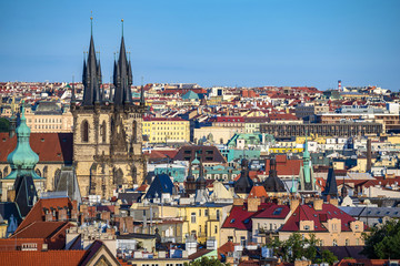 Naklejka na ściany i meble Prague city skyline - Czech Republic