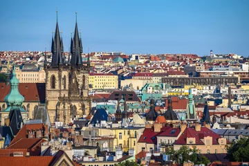 Deurstickers Prague city skyline - Czech Republic © Noppasinw