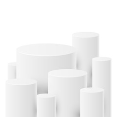 Abstract background with white cylinders