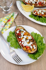 Stuffed eggplant with vegetables
