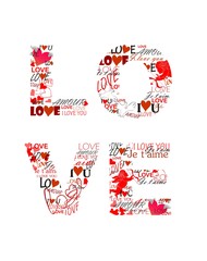 Love. Print for Valentines day