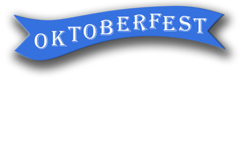 illustration oktoberfest text on blue ribbon