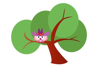 sowa,sowa na drzewie,ptak,zoo,dżungla,las © monikakosz