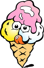 Vector illustration of an Happy Soft Ice Creame
