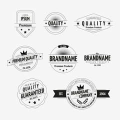 Set of Vintage Bagdes, Stickers, Seals, Logos