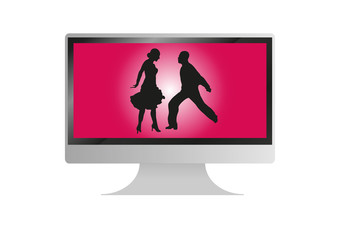 Computer flat vector monitor