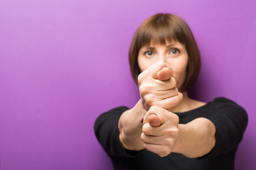 Woman shows fig