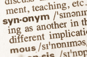 Dictionary definition of word synonym