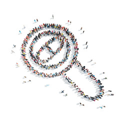 people  shape  magnifying glass