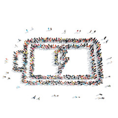 people  shape battery isolated