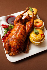 Garnished roasted turkey