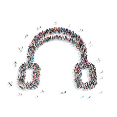 people  group  headphones cartoon