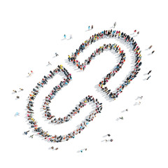 people shape chain cartoon