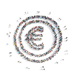 people  shape euro sign money