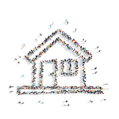 people  shape  house cartoon