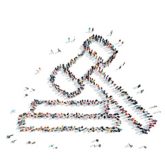 people shape gavel court cartoon