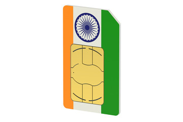 SIM card with flag of India