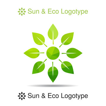 Ecology logotype, icon and nature symbol